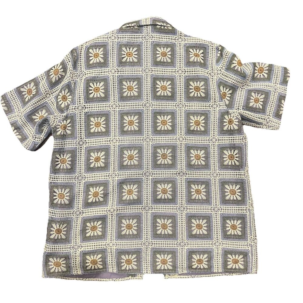 NN07 Julio 5391 Floral Crochet Shirt Mens Size XXL  Short Sleeve Hawaiian - Picture 8 of 8